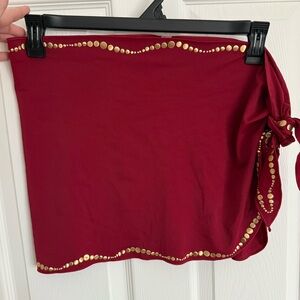 Women’s Victorias Secret Bikini Sarong Wrap Coverup Burgundy Red XS/S